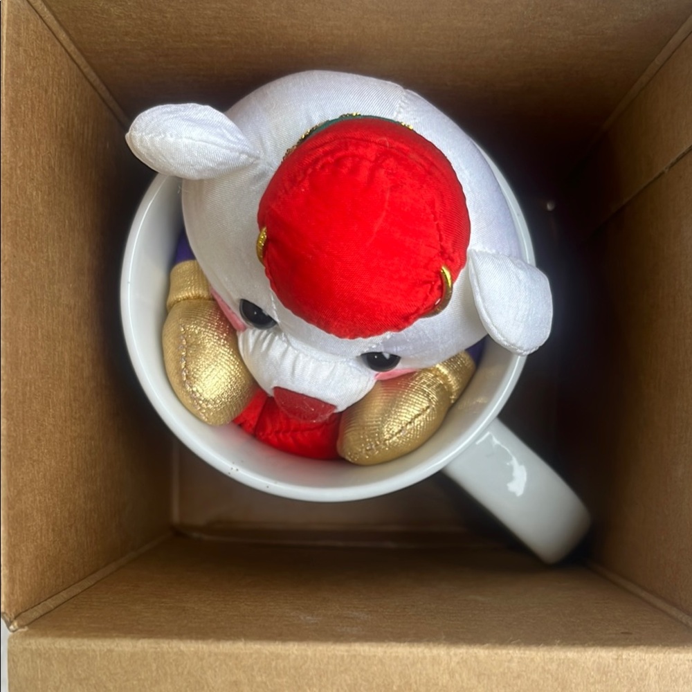 Avon Gift Collection Festive Bear Mug with Red and Gold Accents - Picture 7 of 8